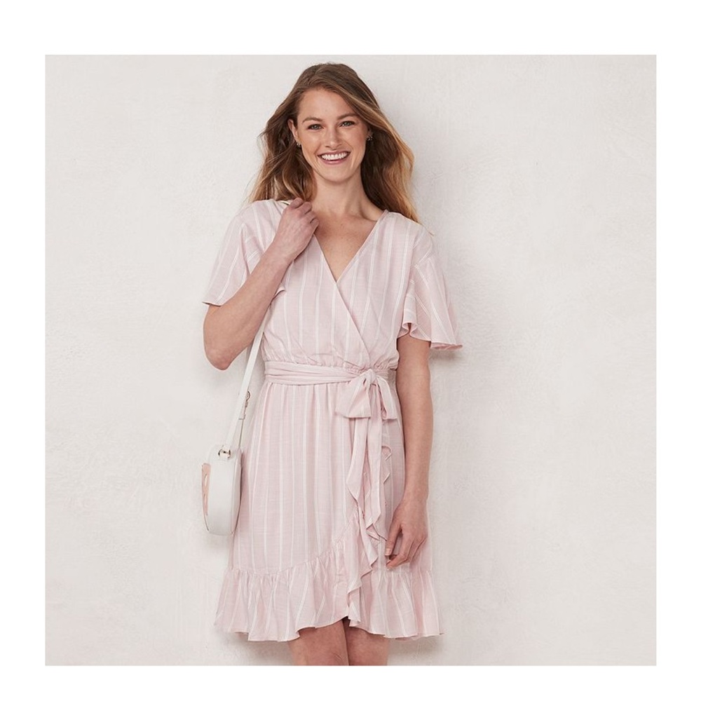 LC Lauren Conrad Dusty Rose Surplice Dress - XL